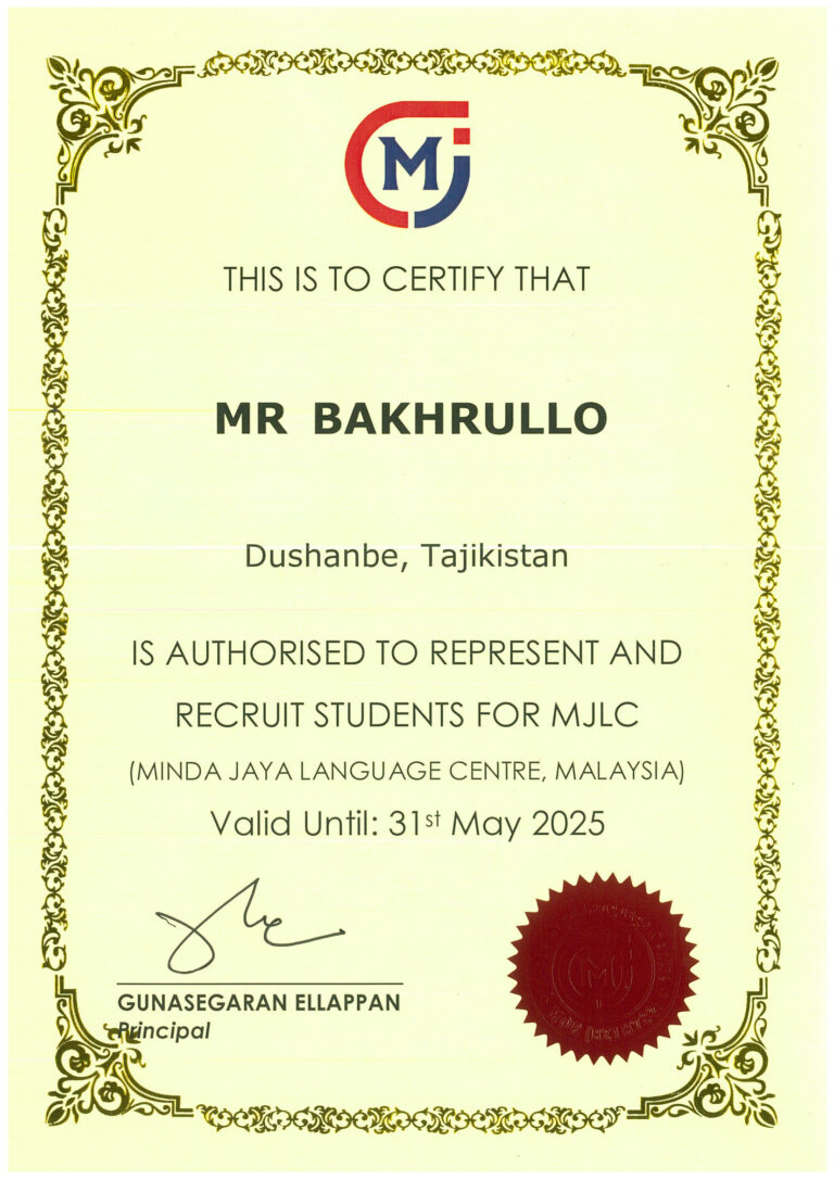 Certificate Of Authorisation - Bakhrullo
